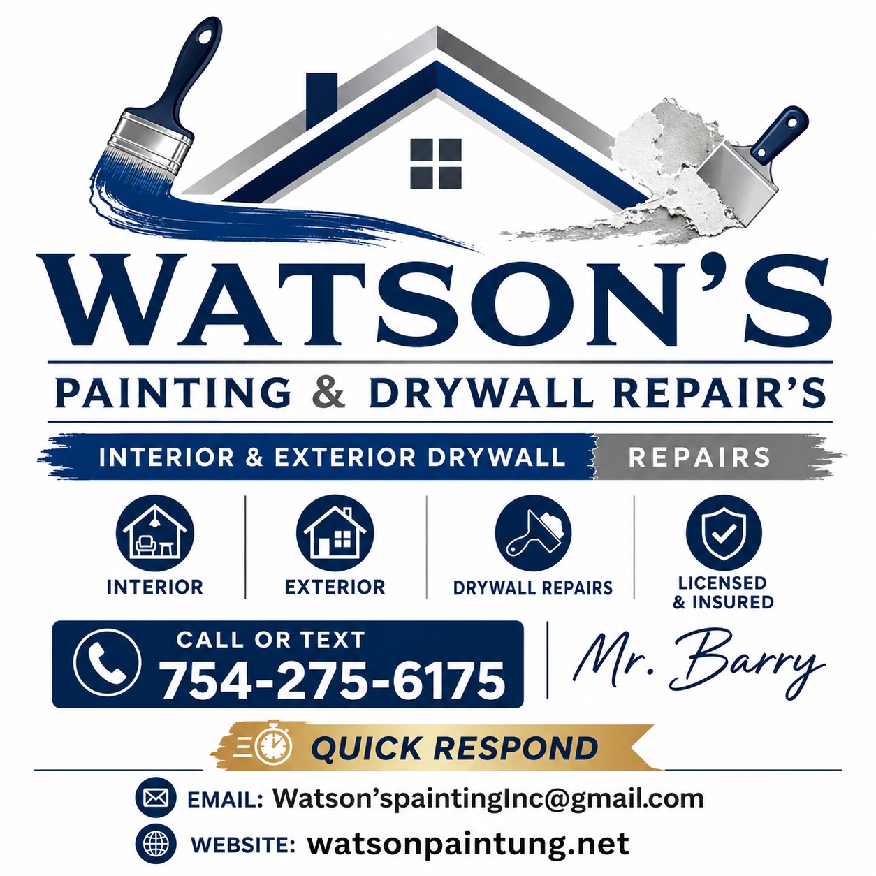 Watsons Painting & Drywall Repairs